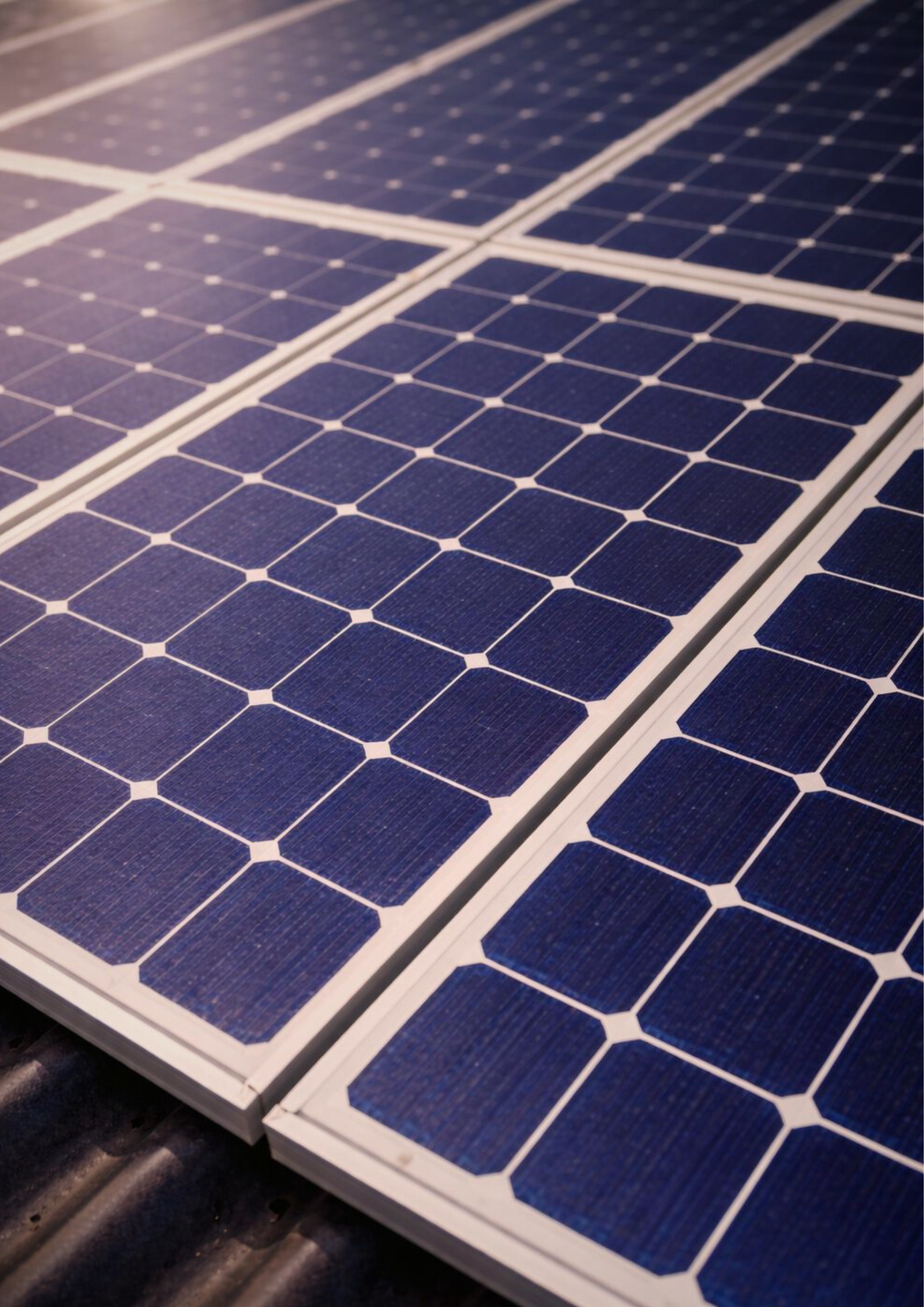 Nahaufnahme von Photovoltaik-Modulen mit Solarzellen